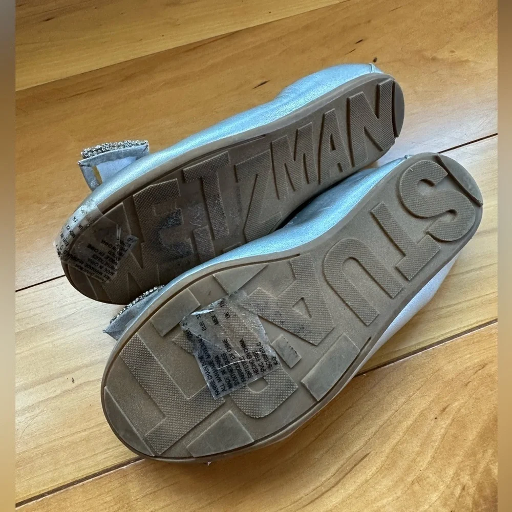 Stuart Weitzman Silver Shoes Kids Bow